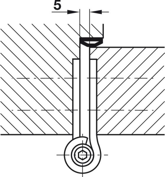 Federband, SA 180, für ungefälzte Innentüren bis 40/60 kg siber exoliert